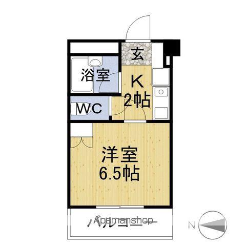 ハッピーマンション(1K/3階)の間取り写真