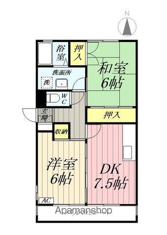 レジデント田中(2DK/2階)の間取り写真