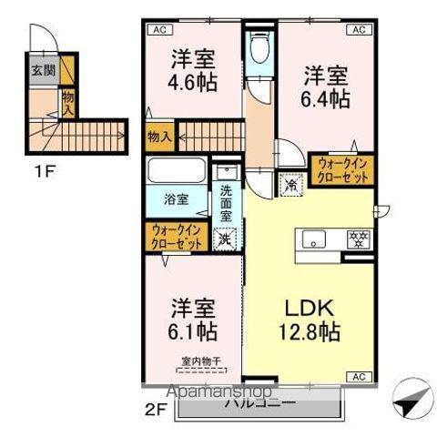 バニュルス VI(3LDK/2階)の間取り写真