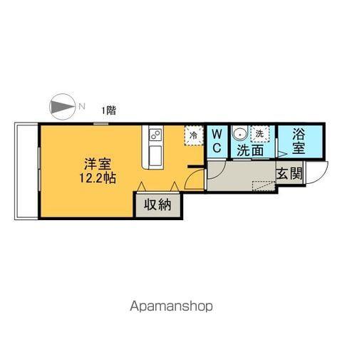 エレガンス柿畑Ⅰ(1K/1階)の間取り写真