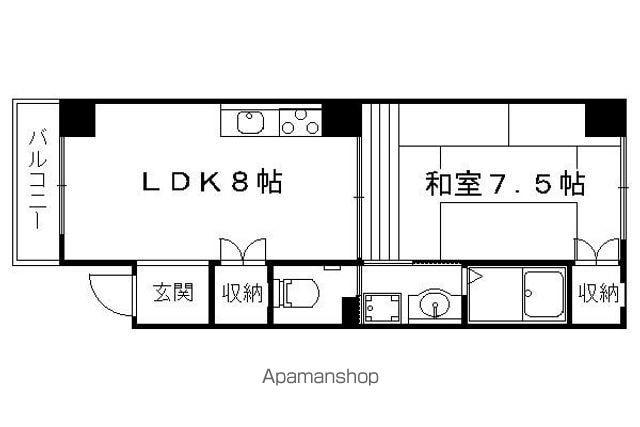 二人司町西ハウスⅠ(1LDK/1階)の間取り写真