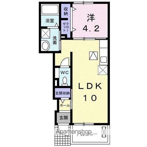 カーサ クレイドルⅡ(1LDK/1階)の間取り写真