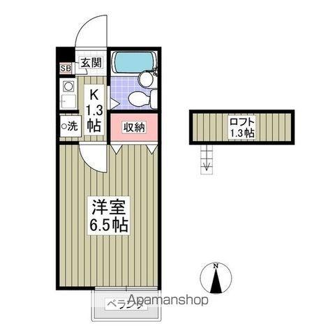 ジュネパレス松戸第702B(1K/2階)の間取り写真