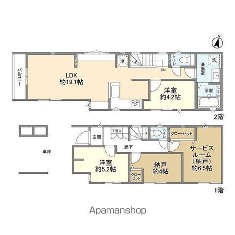 中央本線 国立駅 徒歩21分 2階建 築1年(2SLDK)の間取り写真