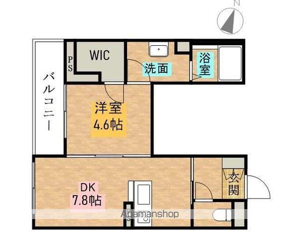 フォルテッシモ(1DK/2階)の間取り写真