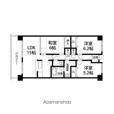 セレクト泉中央(3LDK/4階)の間取り写真