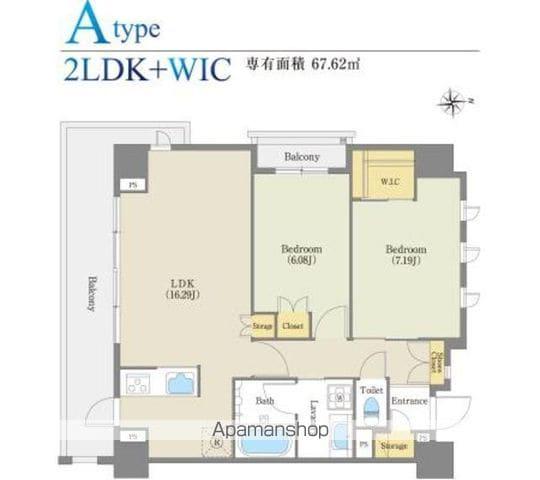 パークアベェニュー覚王山(2LDK/2階)の間取り写真