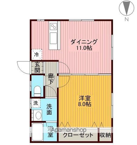RICHOAK八番館(1LDK/1階)の間取り写真