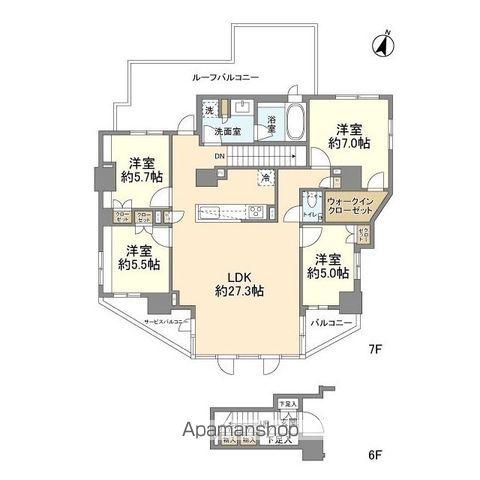 オープンレジデンシア南青山ウエストテラス(4LDK/7階)の間取り写真