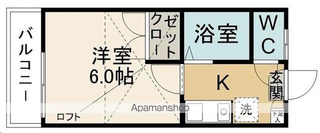 パレス桜ケ丘(1K/2階)の間取り写真