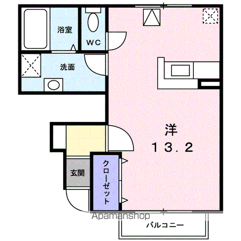 プラティーク南江戸(ワンルーム/1階)の間取り写真