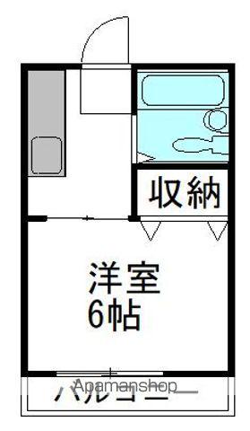 キャッスルV(1K/1階)の間取り写真
