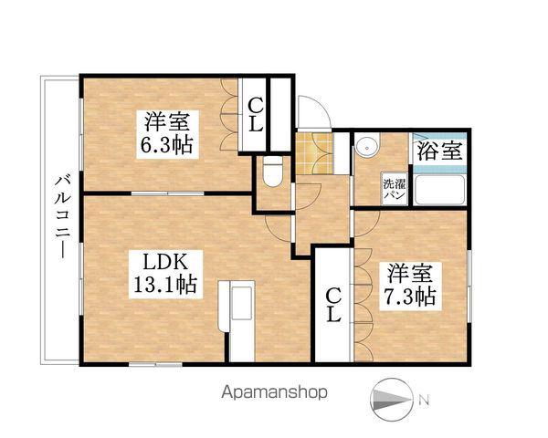 アーバンフローラ(2LDK/1階)の間取り写真