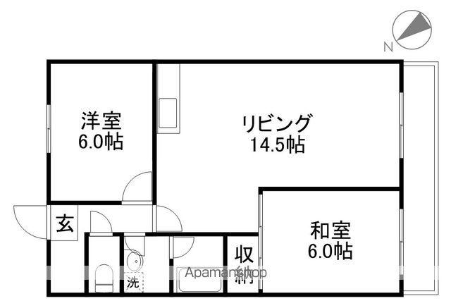 第36長栄ガーデンハイツヤマキ(2LDK/5階)の間取り写真