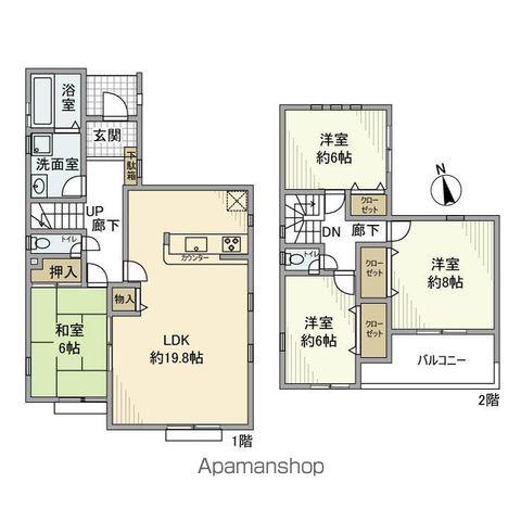 つくばエクスプレス 流山おおたかの森駅 徒歩11分 2階建 築9年(4LDK)の間取り写真