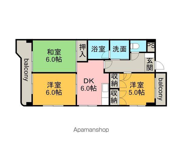 ヴィーブル貴船(3DK/3階)の間取り写真