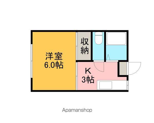 パストラル田ノ浦(1K/1階)の間取り写真