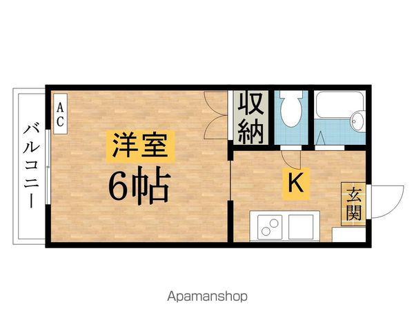 ドミール奥住(ワンルーム/2階)の間取り写真