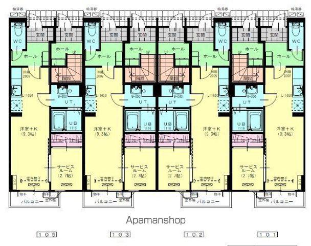 トレーフルⅢ(1K/1階)の間取り写真