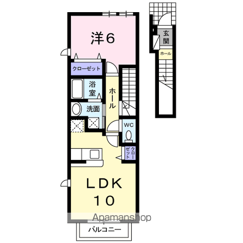 セレーノ・KⅡ(1LDK/2階)の間取り写真