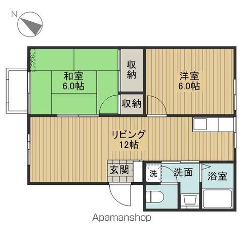 ファミール藤塚A棟(2K/1階)の間取り写真