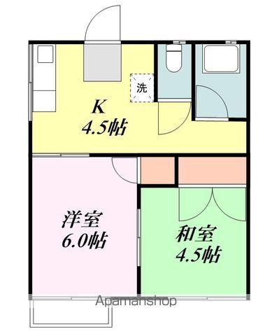 サンハイム江頭(2K/2階)の間取り写真