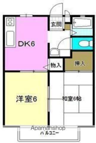 グリーンヒルズ宮武(2DK/2階)の間取り写真