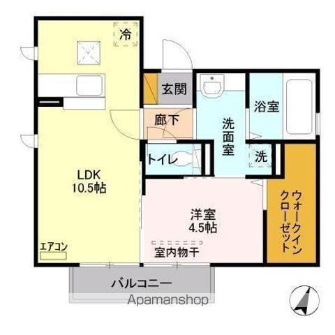 ピースランド(1LDK/1階)の間取り写真