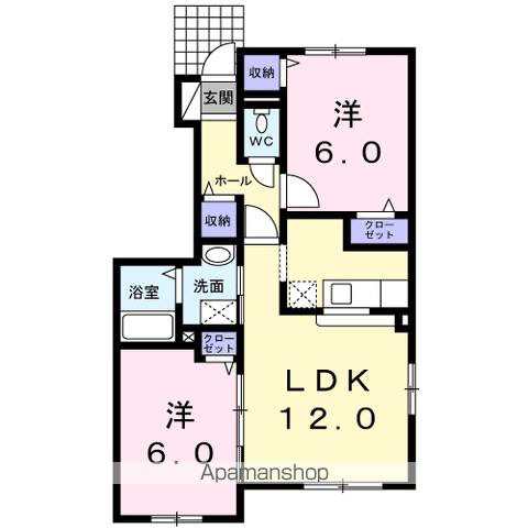 メゾフォルテイースト(2LDK/1階)の間取り写真