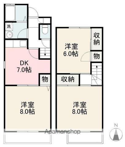 サンリッチA・B・C・D・E・F棟(3DK/1階)の間取り写真