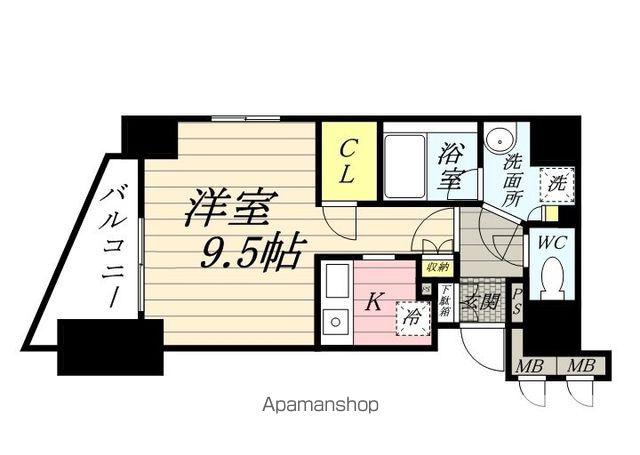 メインステージ西荻窪Ⅱ(ワンルーム/15階)の間取り写真