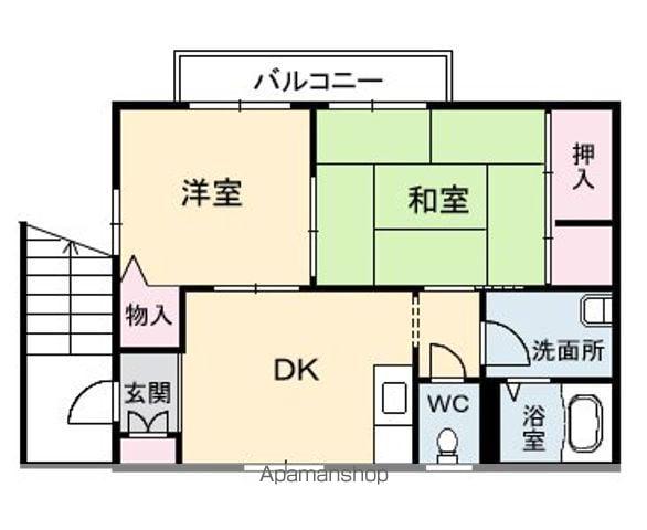 シャーメゾン田村(2DK/2階)の間取り写真