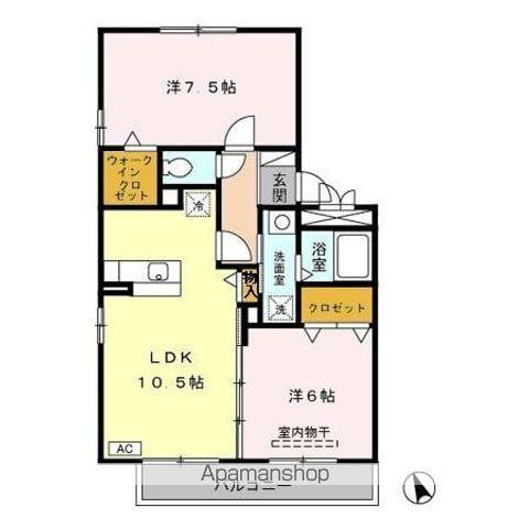 リビングタウン三ッ木C(2LDK/2階)の間取り写真