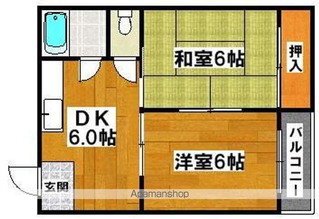 フォンタルセブン(2DK/4階)の間取り写真