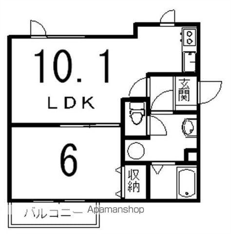 クローバーハイツⅡ(1LDK/2階)の間取り写真