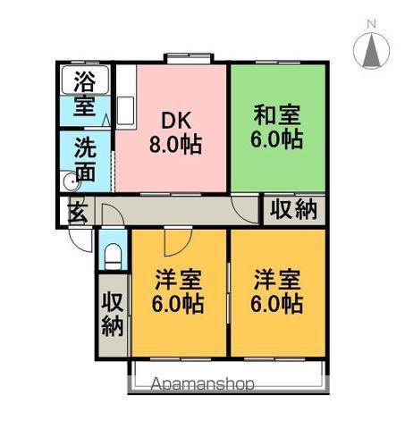 ガーデンヒルズ(3DK/1階)の間取り写真