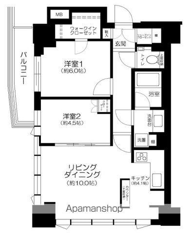 シティタワー大泉学園(2LDK/17階)の間取り写真