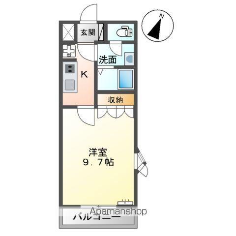 土讃線 金蔵寺駅 徒歩10分 2階建 築18年(1K/2階)の間取り写真