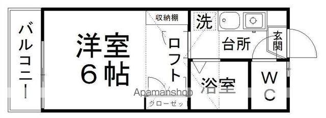 ピースフル泉第6(1K/2階)の間取り写真