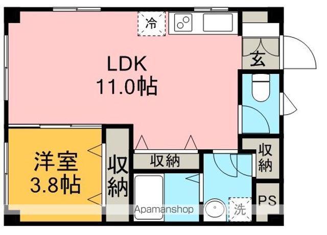 越山マンション(1LDK/1階)の間取り写真