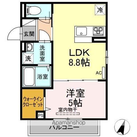 ベル・スラージュ(1LDK/2階)の間取り写真