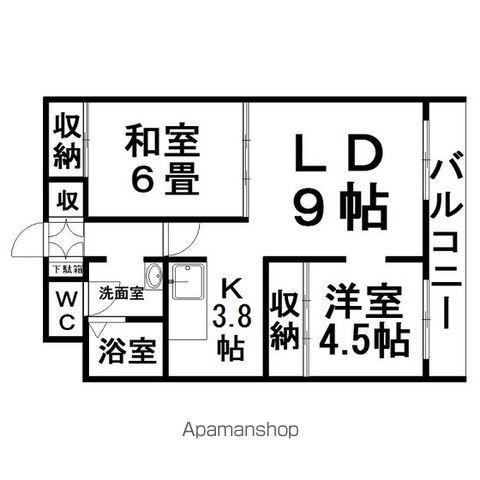 シュトラール4・6(2LDK/3階)の間取り写真