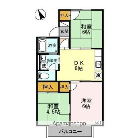 ファミール栄B(3DK/2階)の間取り写真