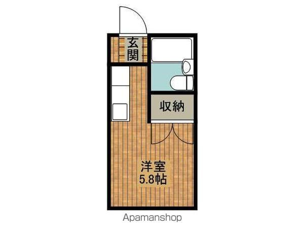 フレッシュスプリングB棟(ワンルーム/3階)の間取り写真