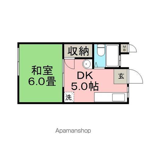 パークサイド南福岡(2DK/1階)の間取り写真
