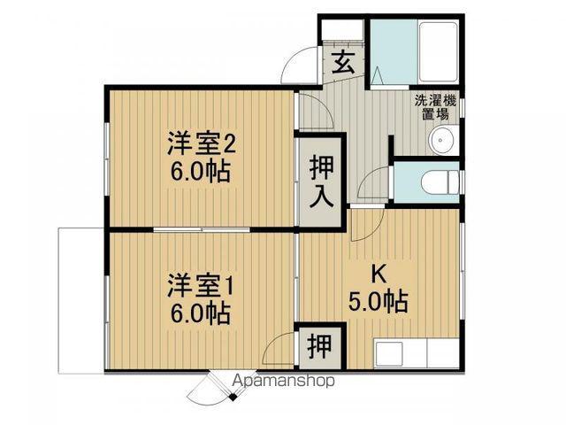 イツミハウスA棟(2K/1階)の間取り写真