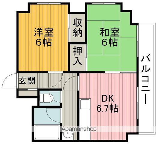 コーニッシュ豊中(2DK/3階)の間取り写真