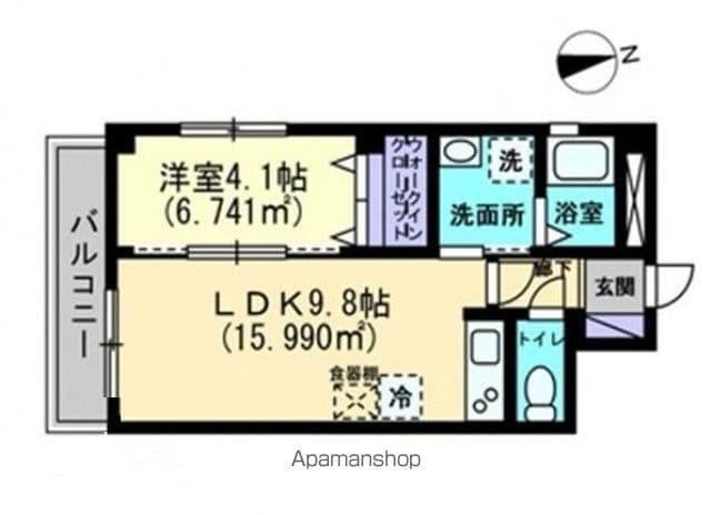 プレミール亀岡(1LDK/3階)の間取り写真