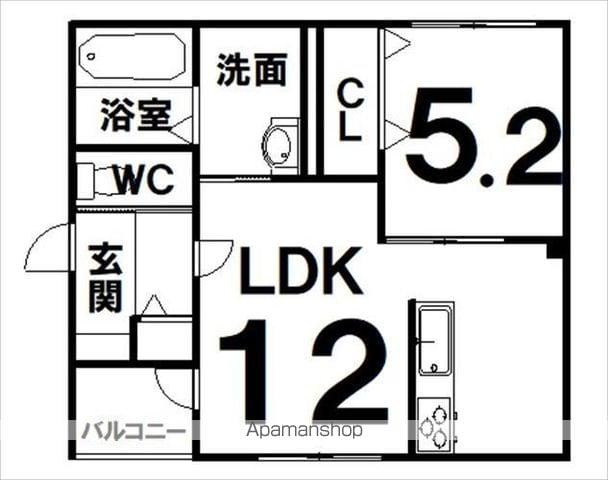 RUBYⅦ(1LDK/1階)の間取り写真