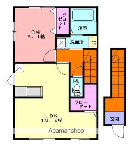 シエラB(1LDK/2階)の間取り写真